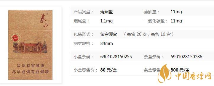 泰山1913香煙多少錢一盒？泰山1913各地價格表查詢2020